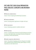 EXIT HESI TEST 1000 EXAM PREPARATION&NewLine;PACK 2026 KEY CONCEPTS AND REVISION&NewLine;NOTES&NewLine;