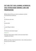 EXIT HESI TEST 1000 LEARNING WORKBOOK&NewLine;2026 SYSTEM BASED NURSING CARE AND&NewLine;PRIORITIZATION&NewLine;