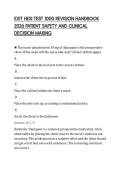 EXIT HESI TEST 1000 REVISION HANDBOOK&NewLine;2026 PATIENT SAFETY AND CLINICAL&NewLine;DECISION MAKING