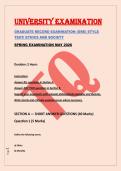 UNIVERSITY EXAMINATION &NewLine;GRADUATE RECORD EXAMINATION &lpar;GRE&rpar; STYLE &NewLine;TEST&vert; ETHICS AND SOCIETY &NewLine;SPRING EXAMINATION MAY 2026