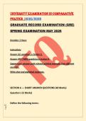 UNIVERSITY EXAMINATION IN COMPARATIVE &NewLine;POLITICS &vert;2025&sol;2026 &NewLine;GRADUATE RECORD EXAMINATION &lpar;GRE&rpar; &NewLine;SPRING EXAMINATION MAY 2026 
