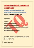 UNIVERSITY EXAMINATION SEMESTER &NewLine;I &lpar;2025&sol;2026&rpar; &NewLine;GRADUATE RECORD EXAMINATION &lpar;GRE&rpar; &NewLine;SOCIAL SCIENCES &vert;COGNITIVE PSYCHOLOGY