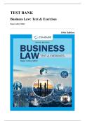 Test Bank &mdash; Business Law&colon; Text & Exercises&comma; 10th Edition &lpar;Miller&comma; 2023&rpar;&comma; Chapters 1-43 &vert; All Chapters Covered