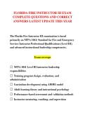FLORIDA FIRE INSTRUCTOR III EXAM &NewLine;COMPLETE QUESTIONS AND CORRECT &NewLine;ANSWERS LATEST UPDATE THIS YEAR