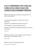 FCLE 2 COMPREHENSIVE STUDY GUIDE 2026&NewLine;FLORIDA CIVICS LITERACY EXAM CORE&NewLine;CONCEPTS AND GOVERNMENT PRINCIPLES&NewLine;