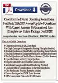 CNOR Certified Nurse Operating Room Exam Test Bank 2026&sol;2027 &ndash; Complete A&plus; Guide &vert; 400&plus; Verified Questions & Rationales