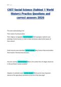 CSET Social Science &lpar;Subtest 1 World&NewLine;History&rpar; Practice Questions and&NewLine;correct answers 2026 