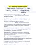 California ARF Administrator Examination Questions and Answers Latest Updated Study Guide