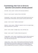 Cosmetology Hair Care and Services Exam Questions and Answers