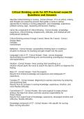 ATI Critical Thinking Cards for Proctored Exam 36 Questions and Answers