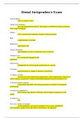Dental Jurisprudence Exam Questions and Answers