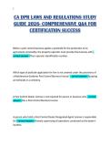 CA DPR LAWS AND REGULATIONS STUDY&NewLine;GUIDE 2026- COMPREHENSIVE Q&A FOR&NewLine;CERTIFICATION SUCCESS