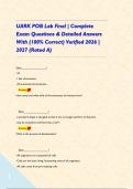UARK POB Lab Final &vert; Complete Exam Questions & Detailed Answers With &lpar;100&percnt; Correct&rpar; Verified 2026 &vert; 2027 &lpar;Rated A&rpar; &NewLine;&NewLine;