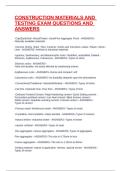 CONSTRUCTION MATERIALS AND TESTING EXAM QUESTIONS AND ANSWERS