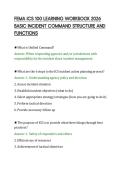 FEMA ICS 100 LEARNING WORKBOOK 2026&NewLine;BASIC INCIDENT COMMAND STRUCTURE AND&NewLine;FUNCTIONS