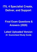 ITIL 4 Specialist&colon; Create&comma; Deliver & Support Study Guide 2026 &vert; Exam Prep&comma; Practice Questions & Answers