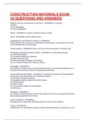CONSTRUCTION MATERIALS EXAM &num;2 QUESTIONS AND ANSWERS
