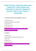 BIOS 252 Week 7 Quiz Exam final &lpar;Latest&NewLine;Update 2025 &sol; 2026&rpar; Anatomy and &NewLine;Physiology IV with Lab &vert; Questions & &NewLine;Answers &vert; 100&percnt; Correct &vert; Grade A - &NewLine;Chamberlain