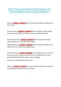 KLETC Final Exam Newest 2026 Questions and &NewLine;Correct Detailed Answers Already Graded A&plus; 