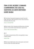 FEMA IS 100C INCIDENT COMMAND&NewLine;COMPREHENSIVE TEST 2026 FULL&NewLine;QUESTIONS ACCURATE RESPONSES&NewLine;EXPERT REVIEW