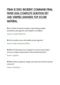 FEMA IS 100C INCIDENT COMMAND FINAL&NewLine;PAPER 2026 COMPLETE QUESTION SET&NewLine;AND VERIFIED ANSWERS TOP SCORE&NewLine;MATERIAL