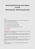 Mental Health RN Practice Exam &lpar;Original&NewLine;Content&rpar;&NewLine;Ethical Study Aid - 2026 Nursing Standards