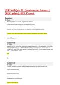 JURI 645 Quiz IP &vert; Questions and Answers &vert; 2026 Update &vert; 100&percnt; Correct&period;