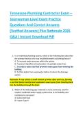 Tennessee Plumbing Contractor Exam &ndash; &NewLine;Journeyman Level Exam Practice &NewLine;Questions And Correct Answers &NewLine;&lpar;Verified Answers&rpar; Plus Rationale 2026 &NewLine;Q&A&vert; Instant Download Pdf 