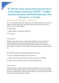 NU 578 Unit 3 Exam Advanced Nursing University of South Alabama Actual Exam 2026&sol;2027 &ndash; Complete Exam-Style Questions with Detailed Rationales &vert; Pass Guaranteed &ndash; A&plus; Graded&NewLine;&NewLine;
