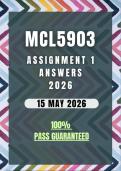 MCL5903 ASSIGNMENT 1 2026 MEMO &vert; DUE DATE 15 MAY 2026