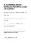FIN 301 SCRIPT 2026 ACADEMIC&NewLine;RESOURCE COMPLETE FINANCE MATERIAL&NewLine;AND SOLVED ITEMS