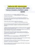 California ARF Administrator Examination Questions and Answers Latest Updated Study Guide