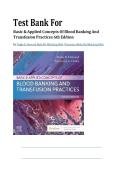 TEST BANK FOR Basic & Applied Concepts of Blood Banking and Transfusion Practices 6th Edition&comma; All Chapters Covered 1-16&comma; VERIFIED SOLUTIONS A&plus;