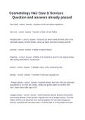 Cosmetology Hair Care and Services Exam Questions and Answers