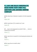 FL LAWS AND RULES CHIROPRACTIC&NewLine;EXAM PAPER STUDY SHEET FULL&NewLine;QUESTIONS AND ANSWERS VERIFIED&NewLine;COMPLETE&NewLine;