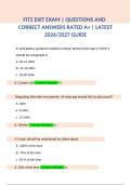 FITZ Exit Exam Questions and Answers Latest 2026&ndash;2027 Study Guide