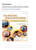 Clinical Procedures for Medical Assistants 11th Edition Test Bank by Bonewit-West&comma; LATEST 2026