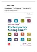 Test Bank &mdash; Essentials of Contemporary Management&comma; 10th Edition &lpar;Jones & George&comma; 2023&rpar;&comma; Chapters 1-14 &vert; All Chapters Covered