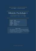PB3002 Uitgebreide samenvatting klinische psychologie 1a Studieboek