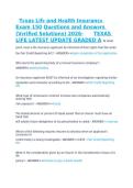 Texas Life and Health Insurance Exam 150 Questions and Answers