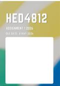 HED4812 Assignment 1 2026 &lbrace;COMPLETE ANSWERS&rcub; Due Date 8 May 2026