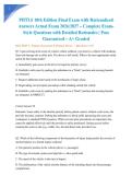 PHTLS 10th Edition Final Exam with Rationalized Answers Actual Exam 2026&sol;2027 &ndash; Complete Exam-Style Questions with Detailed Rationales &vert; Pass Guaranteed &ndash; A&plus; Graded&NewLine;&NewLine;