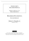 Solution Manual for Business Statistics 2nd Edition by Robert Donnelly Jr