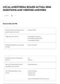 LOCAL ANESTHESIA BOARD ACTUAL 2026 QUESTIONS AND VERIFIED ANSWERS