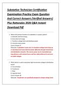 Substation Technician Certification &NewLine;Examination Practice Exam Question &NewLine;And Correct Answers &lpar;Verified Answers&rpar; &NewLine;Plus Rationales 2026 Q&A Instant &NewLine;Download Pdf
