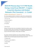 HESI RN Pharmacology V1-V3 PDF Bundle Package Actual Exam 2026&sol;2027 &ndash; Complete Exam-Style Questions with Detailed Rationales &vert; Pass Guaranteed &ndash; A&plus; Graded&NewLine;&NewLine;