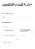 LOCAL ANESTHESIA BOARD REVIEW ACTUAL 2026 QUESTIONS AND VERIFIED ANSWERS