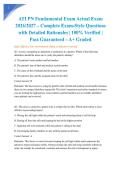 ATI PN Fundamental Exam Actual Exam 2026&sol;2027 &ndash; Complete Exam-Style Questions with Detailed Rationales &vert; 100&percnt; Verified &vert; Pass Guaranteed &ndash; A&plus; Graded&NewLine;&NewLine;