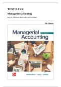 Test Bank &mdash; Managerial Accounting&comma; 5th Edition &lpar;Whitecotton&comma; 2022&rpar;&comma; Chapters 1-13 &vert; All Chapters Covered