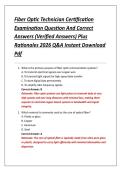 Fiber Optic Technician Certification &NewLine;Examination Question And Correct &NewLine;Answers &lpar;Verified Answers&rpar; Plus &NewLine;Rationales 2026 Q&A Instant Download &NewLine;Pdf 